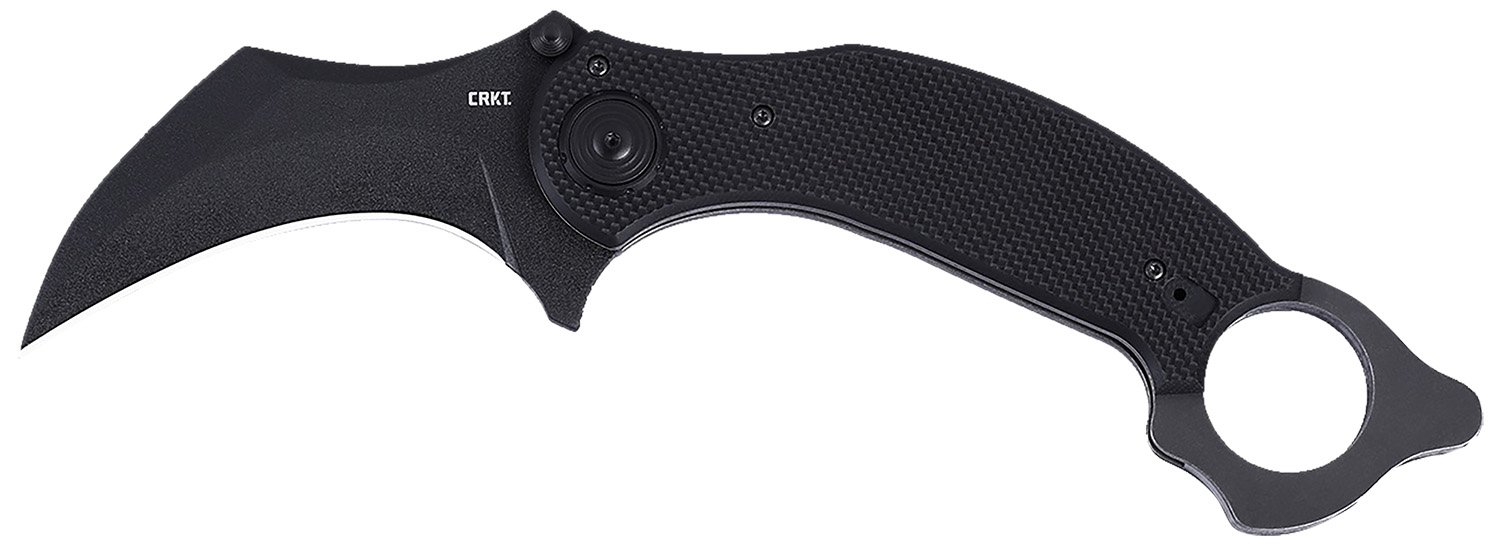 CRKT 2635 DU Hoc Deadbolt 3.62" Fixed Karambit Plain Black Powder Coated D2 Steel Blade, Black G10 Handle