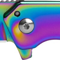 Kershaw 1365RBW Misdirect  3" Folding Reverse Tanto Plain Polished Rainbow PVD 4Cr14 Blade, Polished Rainbow PVD Stainless Steel Handle
