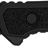 Kershaw 7105 Launch 16 Automatic 3.45" Folding Tanto Part Serrated Plain Black Cerakote CPM M4 Steel Blade, Black Cerakote Aluminum Handle
