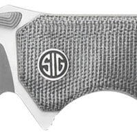 Sig Sauer Knives VA9SBT Validus  3.78" Folding Modified Tanto Plain Dark Acid Stonewash/Satin M390 Steel Blade, 4.76" Salt & Pepper Canvas Micarta Handle