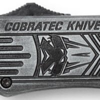 CobraTec Knives MSWCTK1MDNS CTK-1 American Flag Medium 3" OTF Drop Point Plain Stonewashed D2 Steel Blade, 5" Black Aluminum Alloy Handle