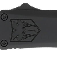 CobraTec Knives SBFS3DNS FS-3  Small 2.75" OTF Drop Point Plain D2 Steel Blade, 4.25" Black Aluminum Alloy Handle