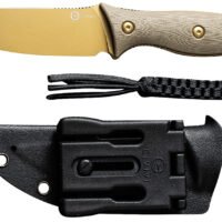 Civivi Knives C23041-2 Stormridge  3.92" Fixed Straight Back Plain Desert Tan Stonewashed Nitro-V Steel Blade, Tan Textured G10 Handle