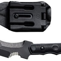 Civivi Knives C20037B-1 Orthrus  3.76" Fixed Karambit/Straight Black Stonewashed Nitro-V Steel Blade, 4.30" Black w/Finger Ring G10 Handle