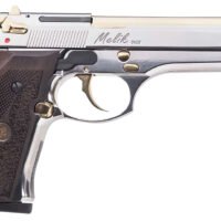 Derya Firearms 15L.MELIK9.NG.TR Melik  9mm Luger 15+1 4.90" Gold TiN Steel Barrel, Black Melonite Serrated Steel Slide,  Black Aluminum Frame, Black Polymer Grip