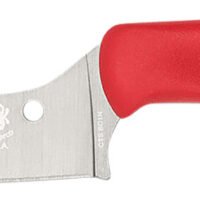 Spyderco K14PRD Z-Cut Pointed 4.40" Fixed Plain Stonewashed CTS BD1N SS Blade, Red Textured Polypropylene Handle