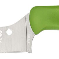 Spyderco K14PGN Z-Cut Pointed 4.40" Fixed Plain Stonewashed CTS BD1N SS Blade, Green Textured Polypropylene Handle