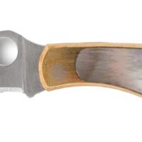 Spyderco C133AP Bug 1.25" Folding Plain Stonewashed 12C27 Sandvik Blade, Abalone/Nickel Handle