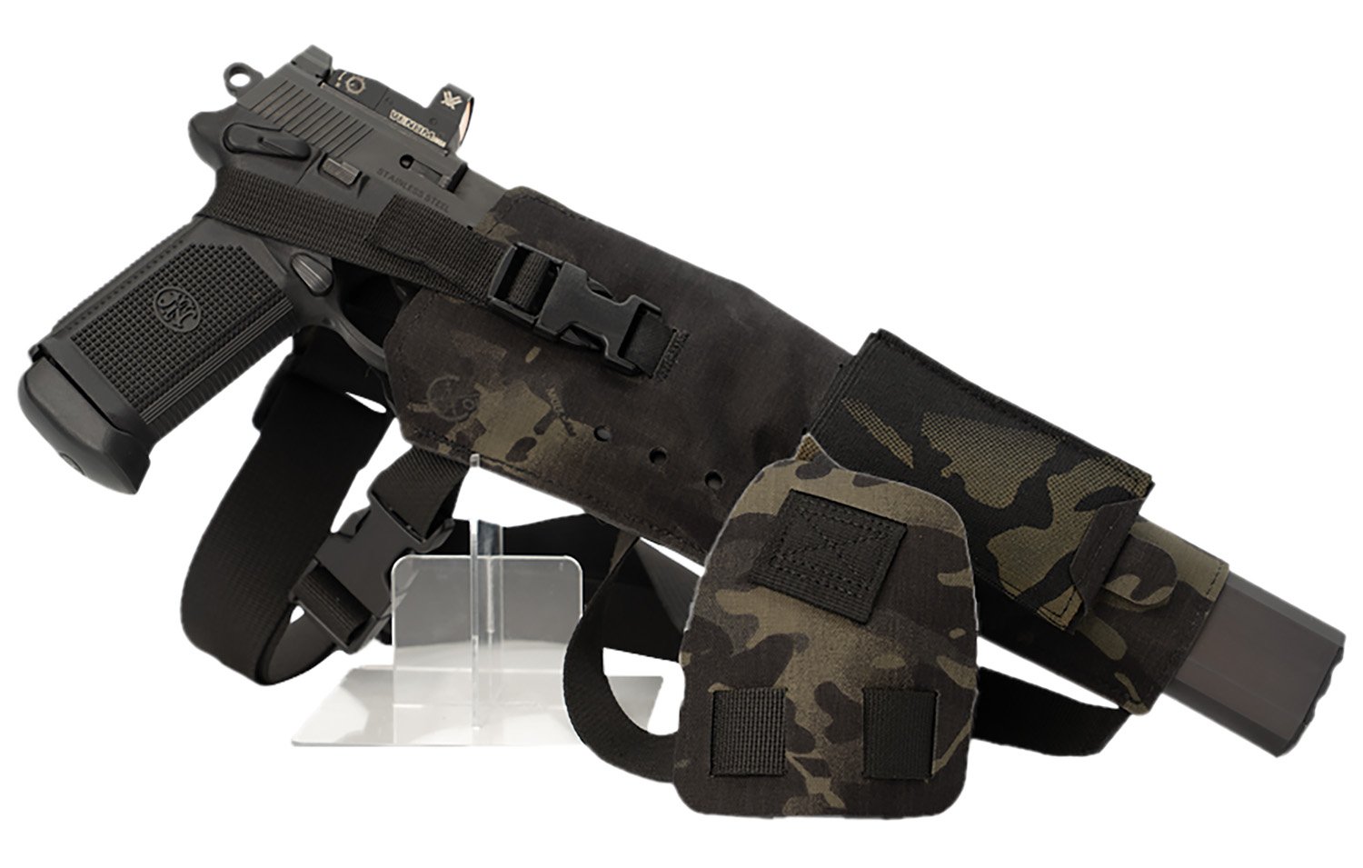 Cole-tac VWX110 Varmint Wrangler XL Pistol Holder Chest MultiCam Black Left Hand