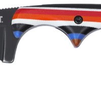 CRKT 2385G Minimalist 1.98" Fixed Wharncliffe Plain Black Stonewashed D2 Steel Blade, Red/White/Blue G10 Handle