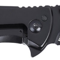 CRKT 7600K SLAG  EDC 2.95" Folding Plain Black Oxide D2 Steel Blade, Black Stainless Steel Handle