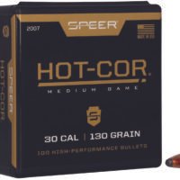 Speer 2007 Hot-Cor  30Cal 130gr Soft Point Flat Nose 100 Per Box/5 Case