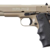 Chiappa Firearms 401120 1911-22 22 LR 10+1, 5" Black Steel Barrel, Tan Serrated Slide, Tan Aluminum Frame w/Beavertail, Black Hogue Rubber Finger Grooved Grip, Manual Thumb Safety, Right Hand