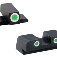 AmeriGlo XD191 Classic Tritium Sight Set for Springfield Armory XD Green Tritium White Outline Front Sight-Green Tritium White Outline Rear Sight