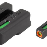 TruGlo TG13HP1PC TFX Pro  Black | Green Tritium & Fiber Optic Orange Outline Front Sight Green Tritium & Fiber Optic Rear Sight