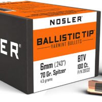 Nosler 39532 Ballistic Tip  6mm 70gr Spitzer Point 100/Box