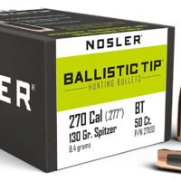 Nosler 27130 Ballistic Tip  270Caliber 130gr Spitzer 50/Box