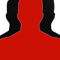 Birchwood Casey 35701 Dirty Bird  Silhouette Tagboard Hanging Pistol 12" x 18" Black/Red White Impact Splatter 100 Per Pkg