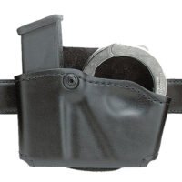 Safariland 5738321 Cuff/Magazine Pouch Compatible w/Beretta 8045F Belt Clip Mount Black Leather