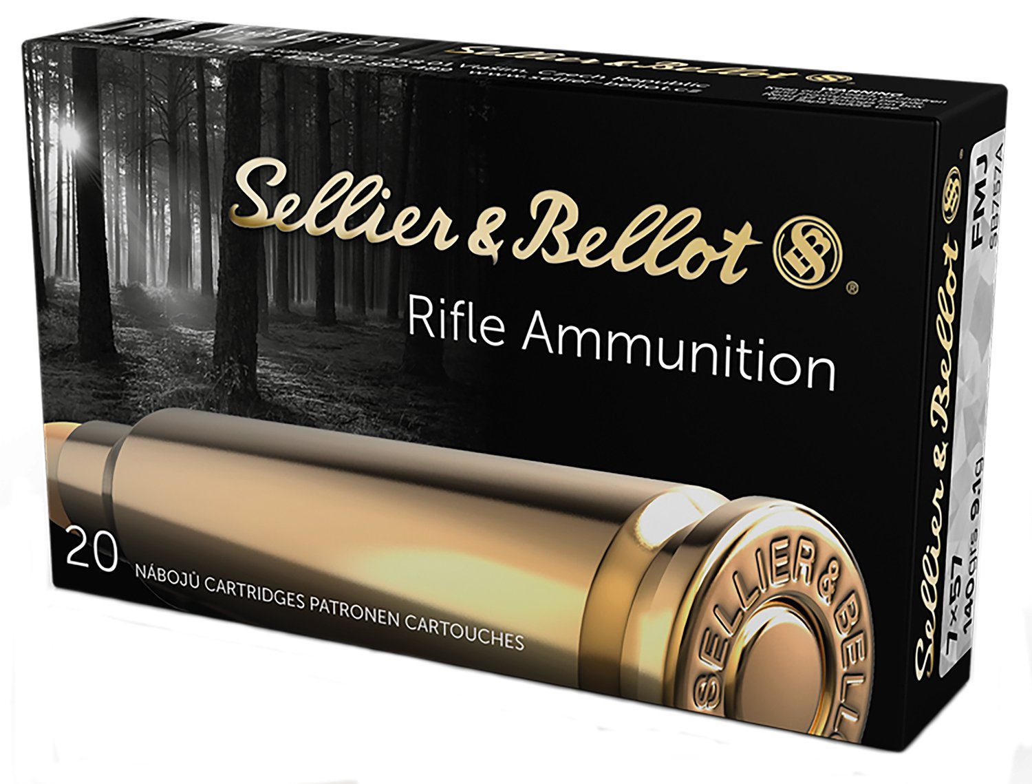 Sellier & Bellot SB757A Rifle 7x57mmMauser 140gr Full Metal Jacket 20 Per Box/20 Case