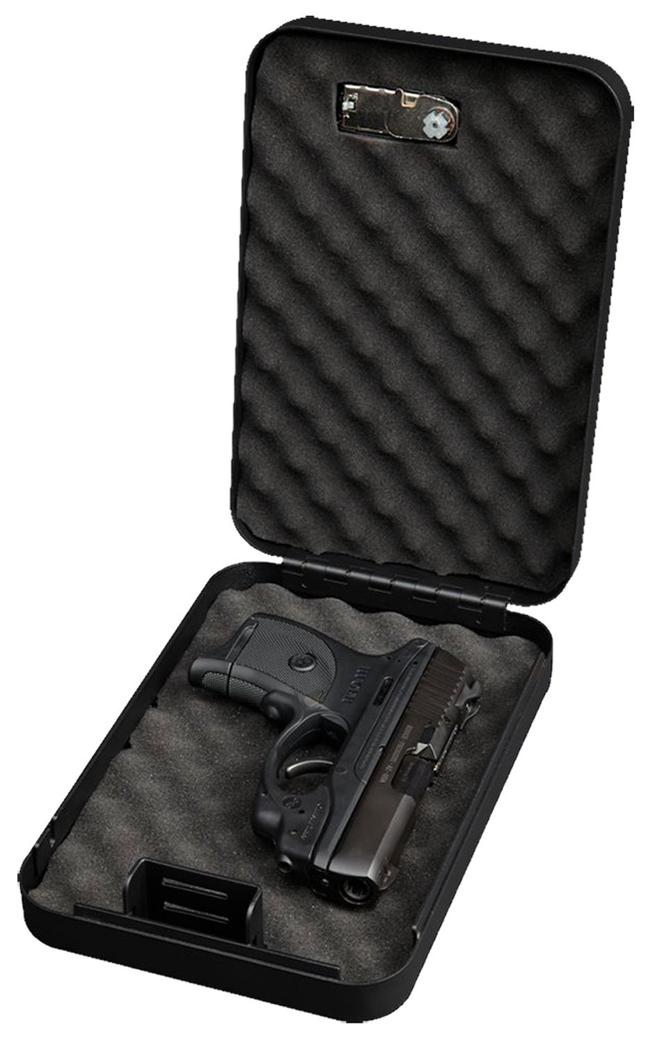Bulldog BD1126 Personal Vault Combination/Key Entry Black Powder Coat Steel Holds 1 Handgun 9.50" L x 6.50" W x 2" D