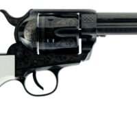 Traditions SAT73122LIB 1873 Liberty 45 Colt (LC) 6rd 4.75" Blued Engraved Steel White PVC Grip