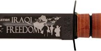 KA-BAR USMC OPERATION IRAQI - FREEDOM 7" W/LEATHER SHTH USMC