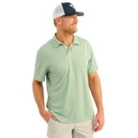 Huk Icon Polo Short Sleeve Shirt Fog Green L