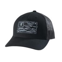 Huk Trophy Flag Trucker Hat Black