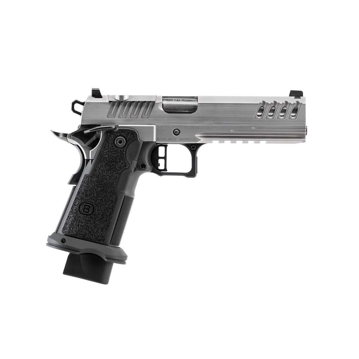 Bersa M2XI 1911 DS Handgun 9mm Luger 18(1)&22(1)rd Magazine 5" Barrel Stainless Steel Optics Ready Night Sights