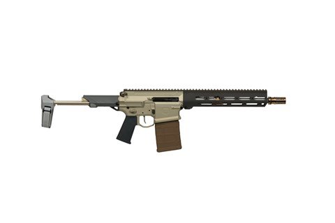 Q BOOMBOX 8.6 BLACKOUT PISTOL 12" BBL, BRACE, GRAY ACCENTS 20RD MAG