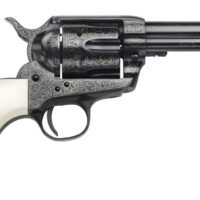 Taylors & Company 200059 1873 Cattleman Outlaw Legacy 357 Mag Caliber with 4.75" Barrel, 6rd Capacity Cylinder, Overall Blued Engraved Finish Steel & Ivory Synthetic Grip