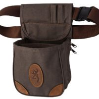 Browning 121388692 Lona Shell Pouch Flint Canvas/Leather Belt Mount Adjustable
