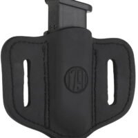 1791 Gunleather MAG12SBLA MAG1.2 Single Mag Holster Stealth Black Leather Belt Slide Compatible w/ Double Stack Ambidextrous