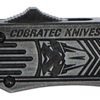 CobraTec Knives SSWCTK1SDS CTK-1 Small 2.75" OTF Part Serrated D2 Steel Blade/Black Stonewashed Aluminum Handle Features Glass Breaker Includes Pocket Clip