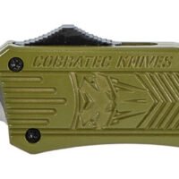 CobraTec Knives MODCTK1MDNS CTK-1 Medium 3" OTF Drop Point Plain D2 Steel Blade/OD Green Aluminum Handle Features Glass Breaker Includes Pocket Clip