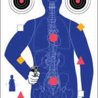 Action Target SSO99100 State-Specific Qualification Sarasota Sheriff's Office Silhouette/Vitals Paper Hanging 23" x 35" Blue 100 Per Box