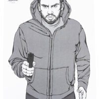 Birchwood Casey 37034 EZE-Scorer  Silhouette Paper Hanging 23" x 35" Black/Gray/White 100 Per Pkg