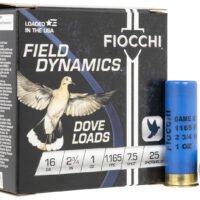 Fiocchi 16GT75 Field Dynamics Dove & Quail 16Gauge 2.75" 1oz 7.5Shot 25 Per Box/10 Case
