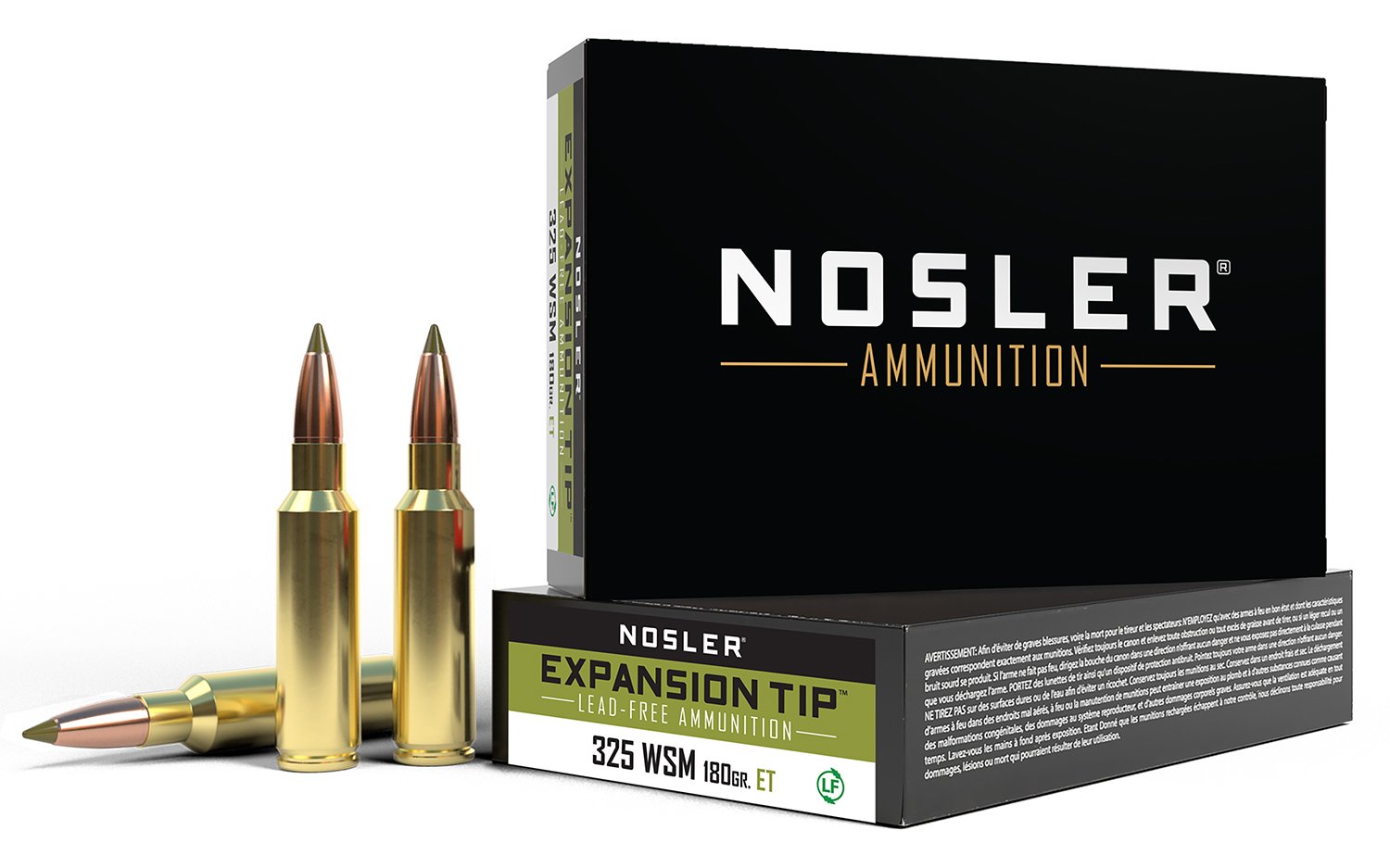 Nosler 40146 E-Tip Lead Free 325WSM 180gr E Tip 20 Per Box/10 Case