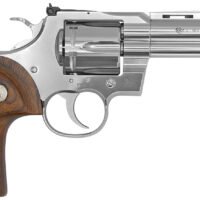 Colt Mfg PYTHONSP4WTS Python  38 Special/357 Mag 6 Shot 4.25" Stainless Vent Recessed Target/Vent Rib Barrel, Cylinder & Frame, Walnut w/Colt Medallion Grip