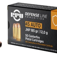 PPU PPD45 Defense  45ACP 185gr Jacketed Hollow Point 50 Per Box/10 Case