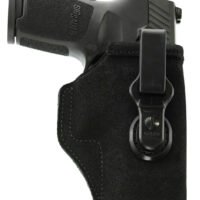 Galco TUC226B Tuck-N-Go 2.0 IWB Black Leather Compatible w/ Glock 19X/19 Gen1-5/23 Gen2-5/S&W M&P ShieldX UniClip/Stealth Clip Mount Ambidextrous