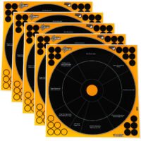 EZ-Aim 15248 Splash Reactive  Self-Adhesive Paper Black/Orange 12" Bullseye 5 Pack