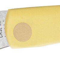Case 00032 Sod Buster Jr. 2.80" Folding Skinner Plain Tumble Polish Chrome Vanadium Steel Blade/Yellow Synthetic Handle