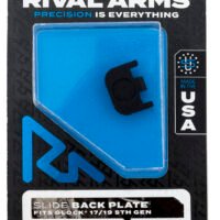 Rival Arms RA43G004A Slide Back Cover Plate  Double Stack Black Anodized Aluminum for Glock 17/19 Gen5