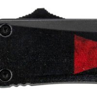 Templar Knife STK332 Gen II Templar Flag Small 2.69" OTF Drop Point Plain Powder Coated 440C SS Blade, 4.31" Templar Flag Aluminum Handle Glass Breaker