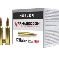 Nosler 65180 Varmageddon  22Nosler 62gr Flat Base Hollow Point 50 Per Box/5 Case