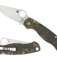 Spyderco C81GPCMOBK2 Para Military 2  3.44" Folding Drop Point Plain Black CPM S30V SS Blade Digital Camo G10 Handle Includes Pocket Clip