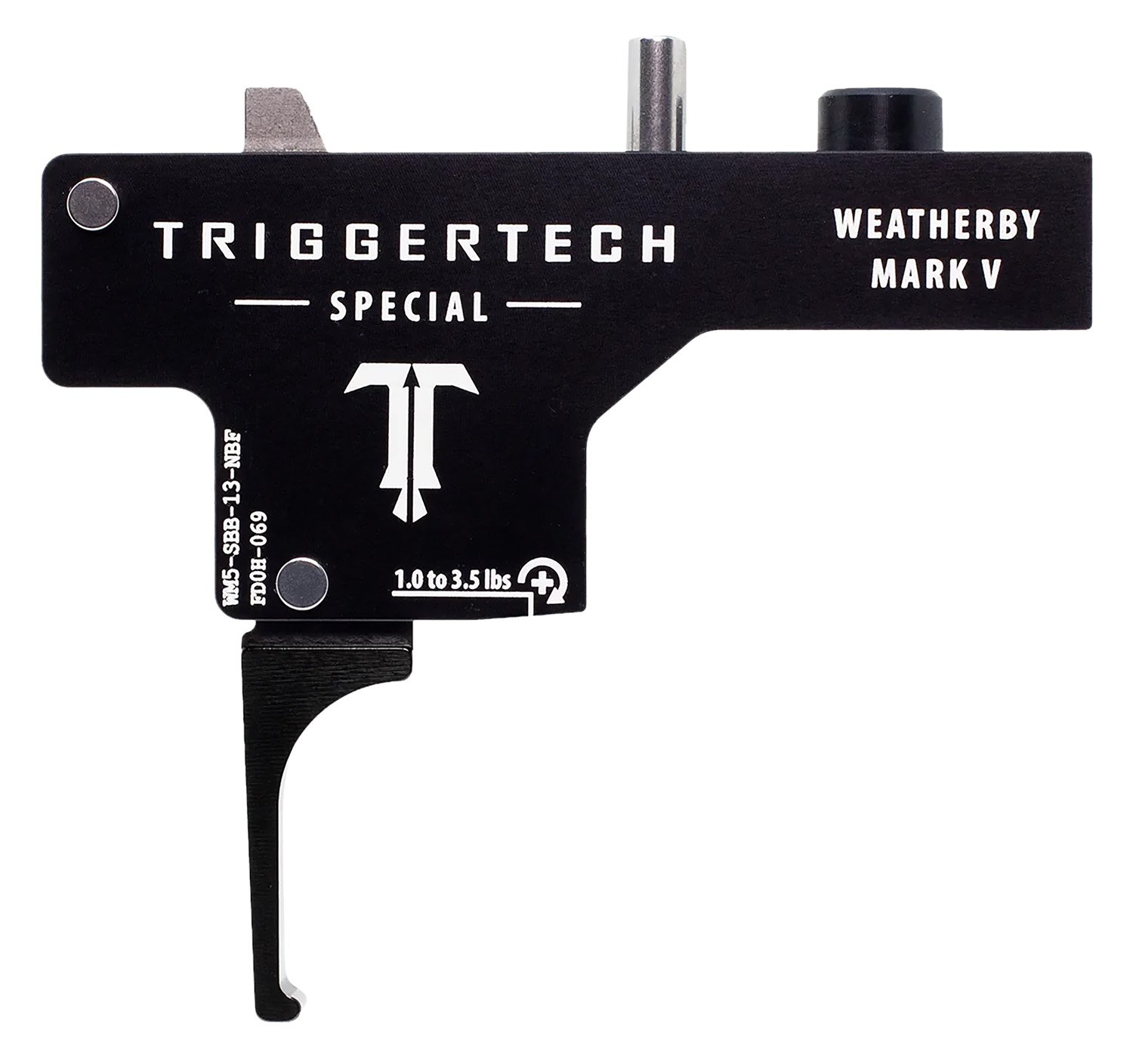 TriggerTech WM5SBB13NBF Special Single-Stage Flat Trigger with 1-3.50 lbs Draw Weight & Black PVD Finish for Weatherby Mark V